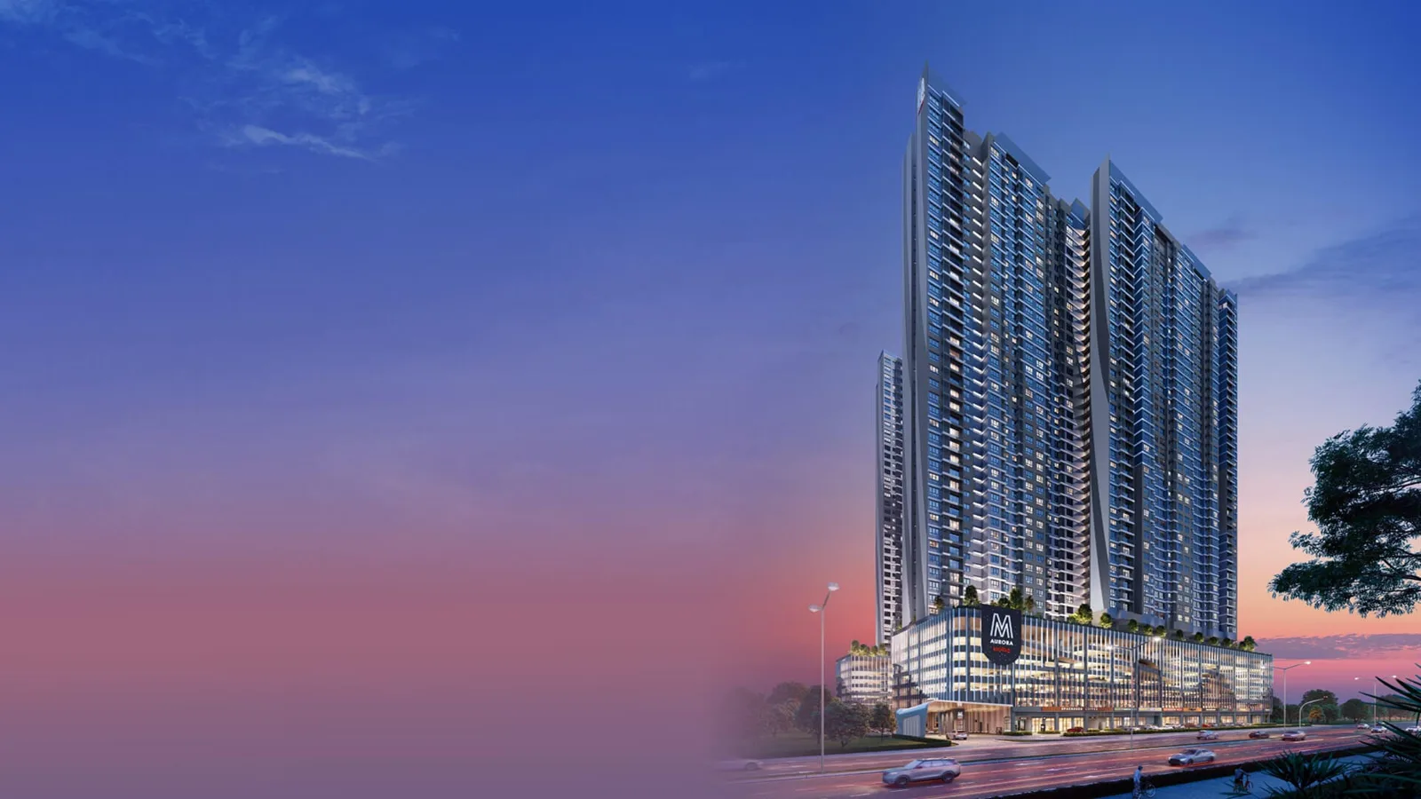 M Aurora twin 46-storey tower facade render on Old Klang Road, Kuala Lumpur